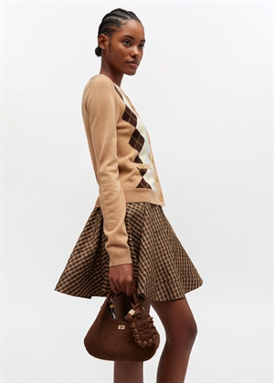 Hobo mini recycled suede pelinova bag Chicory Coffee B20700016 Ganni 